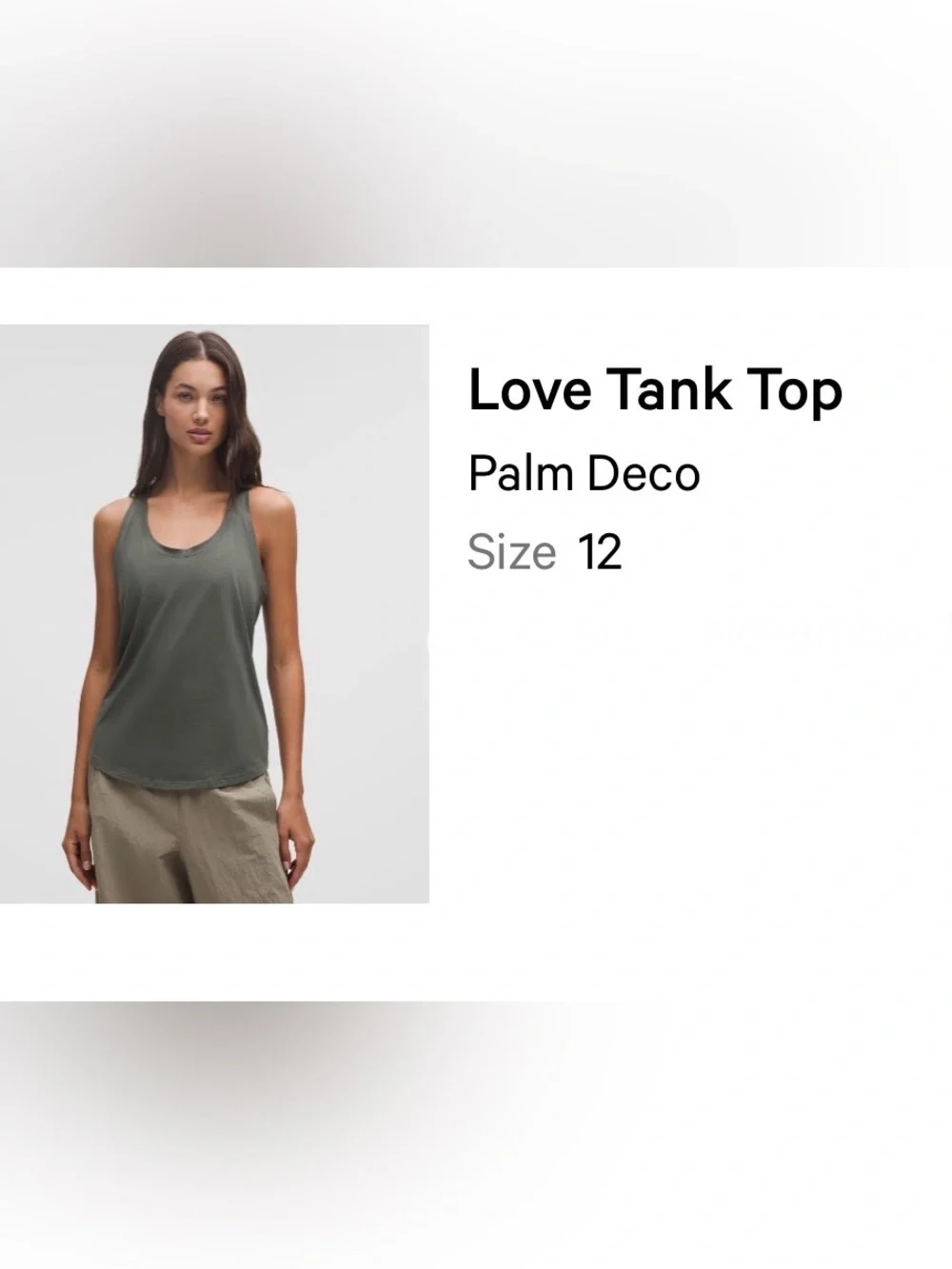 Lululemon Love Tank Top - Palm Deco